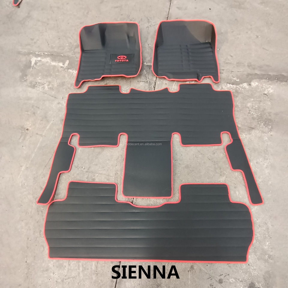 Factory Directly Sales Luxury Diamond Leather 7D Non Slip car mat for Sienna