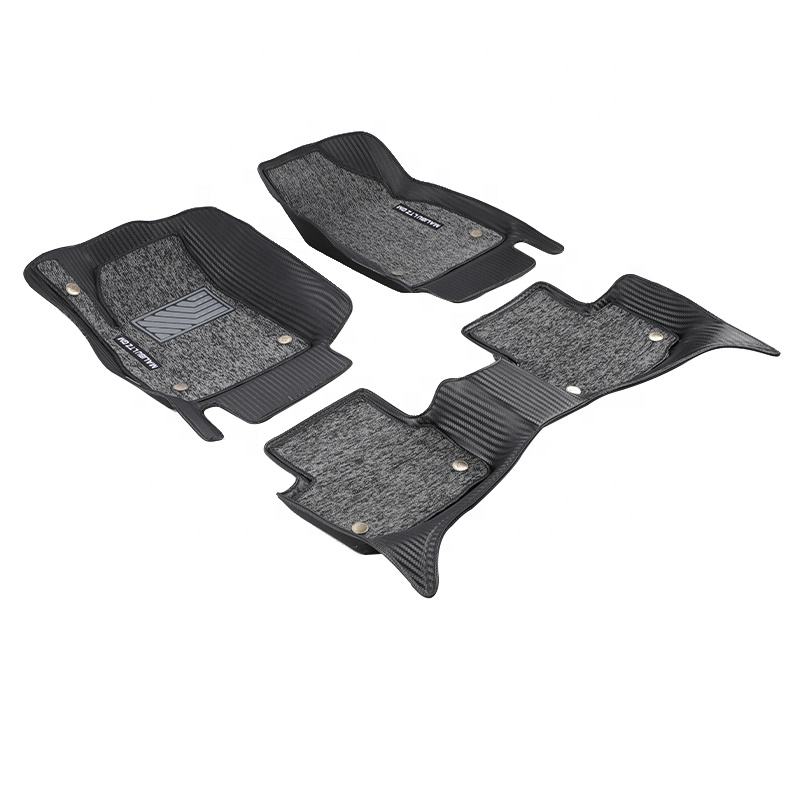 Durable Waterproof Auto Custom Wholesale Universal Foot Soft 5D double layer 3 Pieces Car Mats, Car Floor Mats